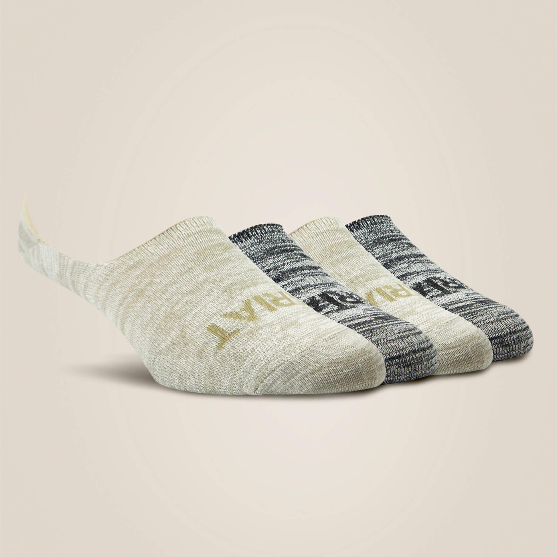 Ariat Outlet - No Slip No Show Sock 4 Pair Multi Color Pack
