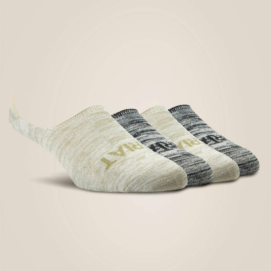 Ariat Outlet - No Slip No Show Sock 4 Pair Multi Color Pack