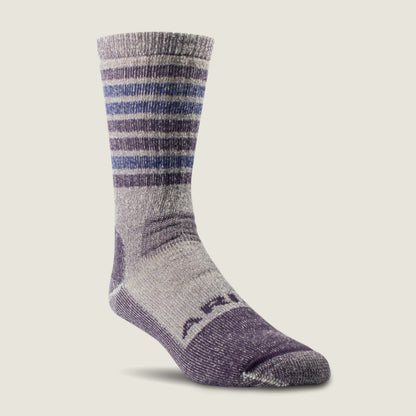 Ariat Online - Midweight Merino Wool Blend Steel Toe Work Sock 2 Pair Multi Color Pack