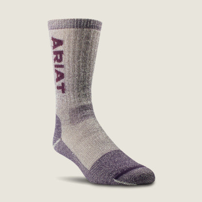 Ariat Online - Midweight Merino Wool Blend Steel Toe Work Sock 2 Pair Multi Color Pack