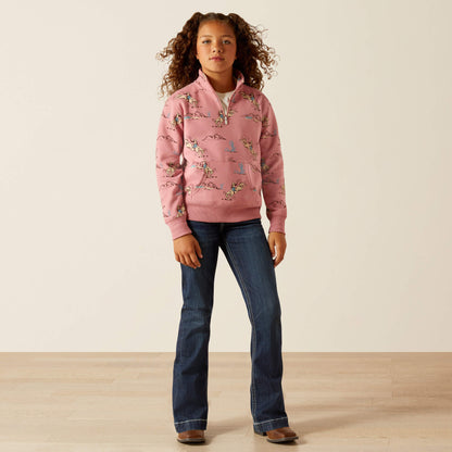 Ariat Website Store - Bronc Scene 1/4 Zip Sweatshirt